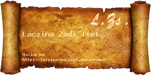 Laczina Zsüliet névjegykártya